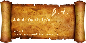 Jakab Apollinár névjegykártya